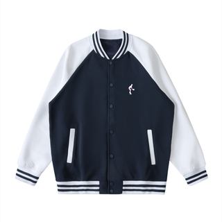 Two Tone Raglan Sleeve Varsity Jacket
