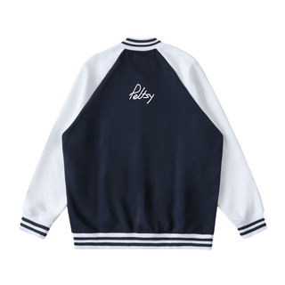 Two Tone Raglan Sleeve Varsity Jacket