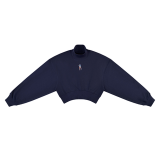 Women's Crop Mock Neck Sweatshirt